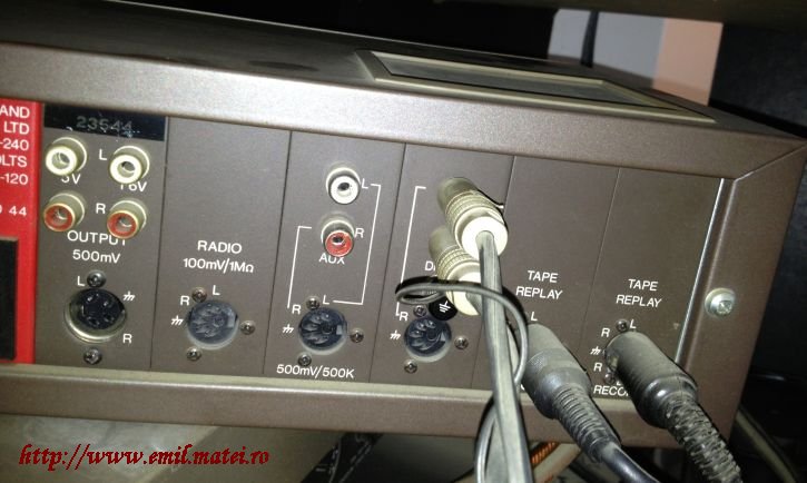 My QUAD44 Preamplifier (rear panel)