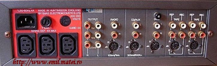 QUAD44 Preamplifier (rear panel)